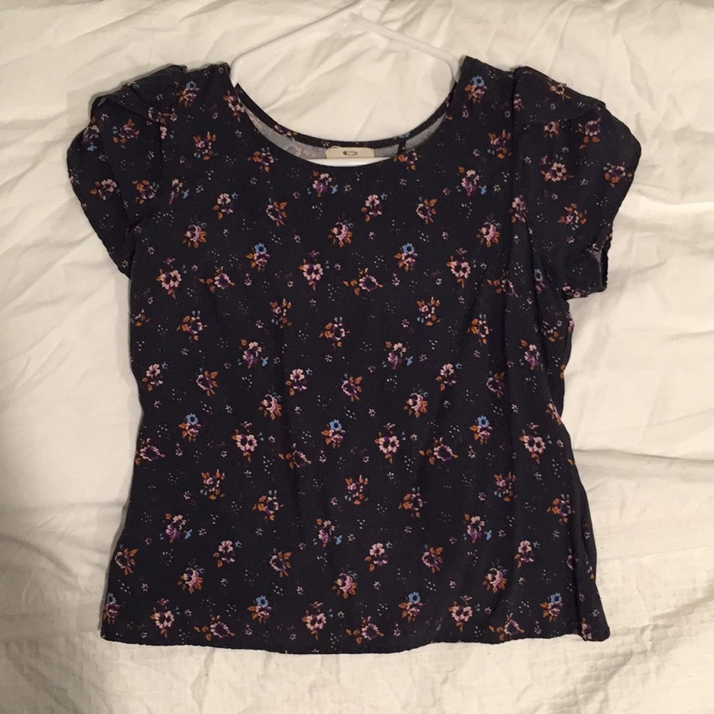 Urban Outfitters top floral navy Pins and Needles